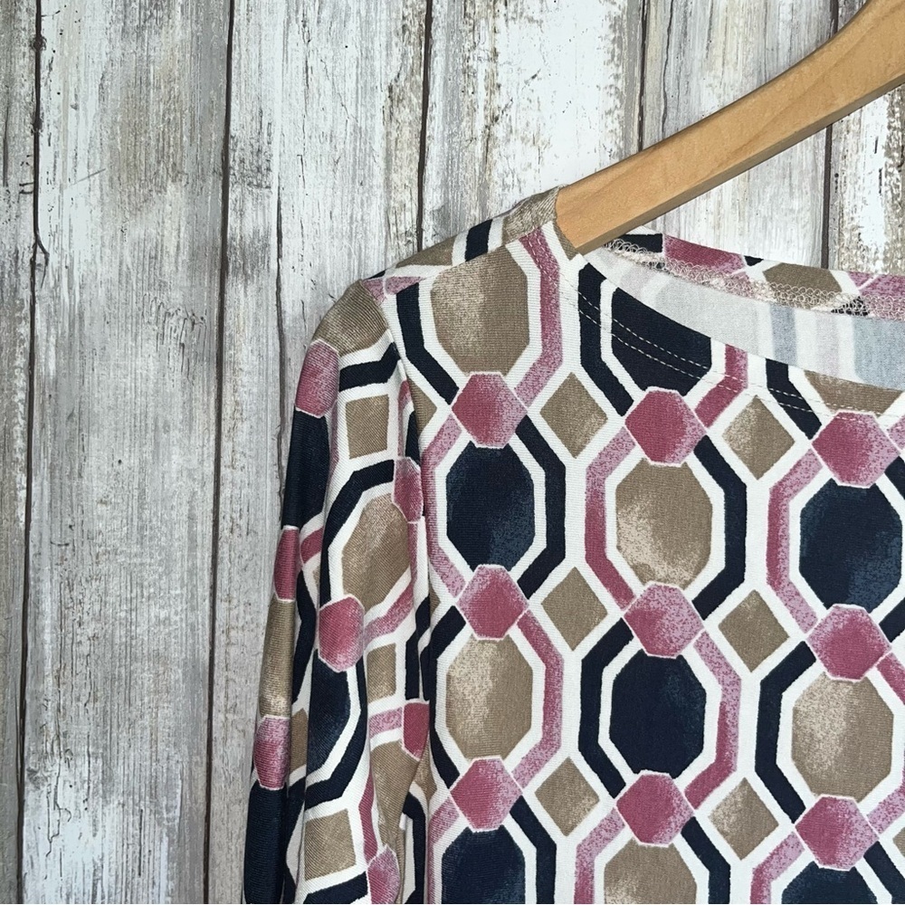 Ann Taylor Geometric Printed Long Sleeve Blouse - Picture 3 of 4